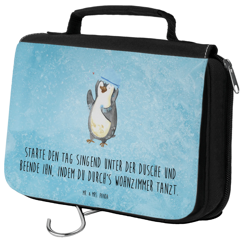 Kulturbeutel Pinguin Duschen Kulturbeutel, Zum Aufhängen, Waschtasche, Kosmetiktasche, Damen, Herren, Aufbewahrungstasche, Schminktasche, Kosmetikbeutel, Organizer, Kulturtasche, Schminkutensil, Pinguin, Pinguine, Dusche, duschen, Lebensmotto, Motivation, Neustart, Neuanfang, glücklich sein