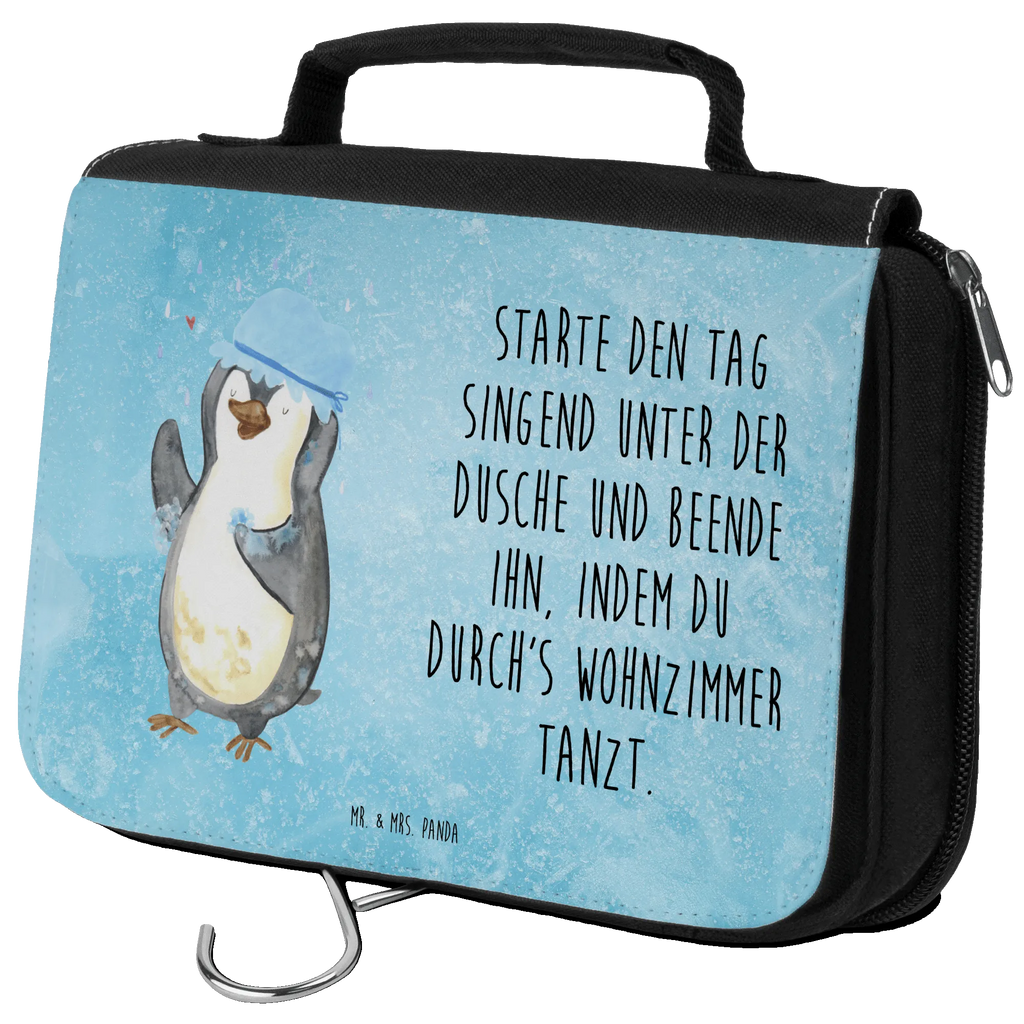 Kulturbeutel Pinguin Duschen Kulturbeutel, Zum Aufhängen, Waschtasche, Kosmetiktasche, Damen, Herren, Aufbewahrungstasche, Schminktasche, Kosmetikbeutel, Organizer, Kulturtasche, Schminkutensil, Pinguin, Pinguine, Dusche, duschen, Lebensmotto, Motivation, Neustart, Neuanfang, glücklich sein