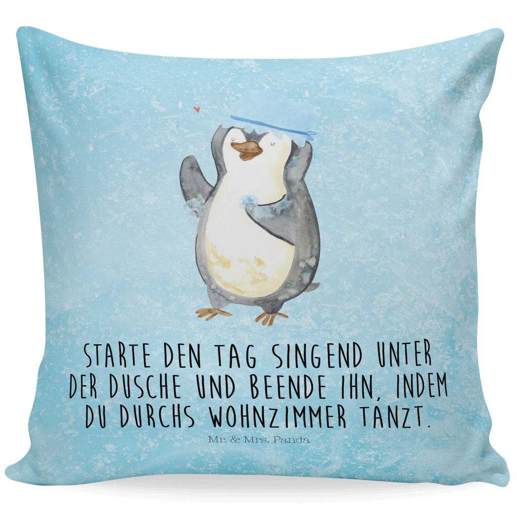 40x40 Kissen Pinguin Duschen Kissenhülle, Kopfkissen, Sofakissen, Dekokissen, Motivkissen, sofakissen, sitzkissen, Kissen, Kissenbezüge, Kissenbezug 40x40, Kissen 40x40, Kissenhülle 40x40, Zierkissen, Couchkissen, Dekokissen Sofa, Sofakissen 40x40, Dekokissen 40x40, Kopfkissen 40x40, Kissen 40x40 Waschbar, Pinguin, Pinguine, Dusche, duschen, Lebensmotto, Motivation, Neustart, Neuanfang, glücklich sein