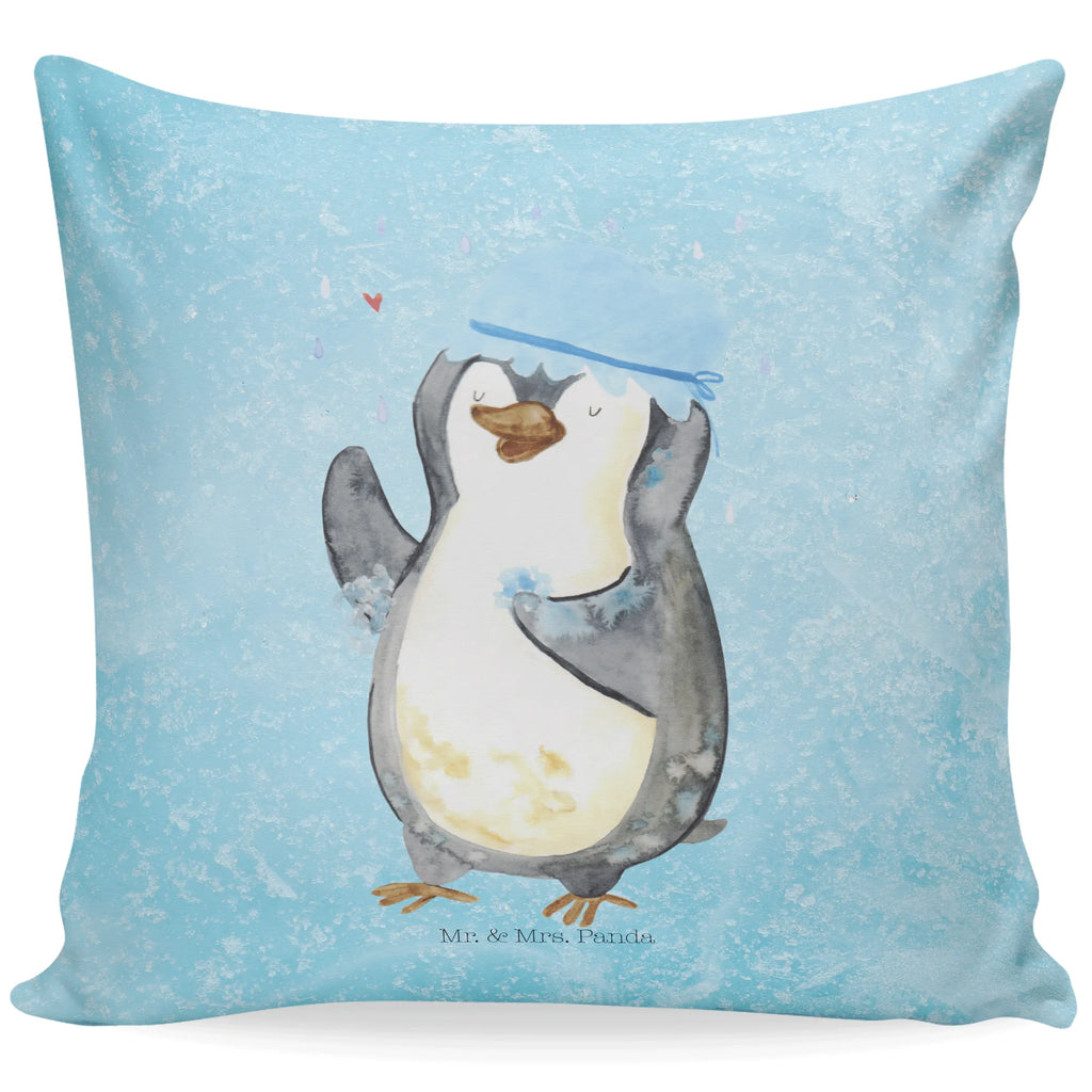 40x40 Kissen Pinguin Duschen Kissenhülle, Kopfkissen, Sofakissen, Dekokissen, Motivkissen, sofakissen, sitzkissen, Kissen, Kissenbezüge, Kissenbezug 40x40, Kissen 40x40, Kissenhülle 40x40, Zierkissen, Couchkissen, Dekokissen Sofa, Sofakissen 40x40, Dekokissen 40x40, Kopfkissen 40x40, Kissen 40x40 Waschbar, Pinguin, Pinguine, Dusche, duschen, Lebensmotto, Motivation, Neustart, Neuanfang, glücklich sein