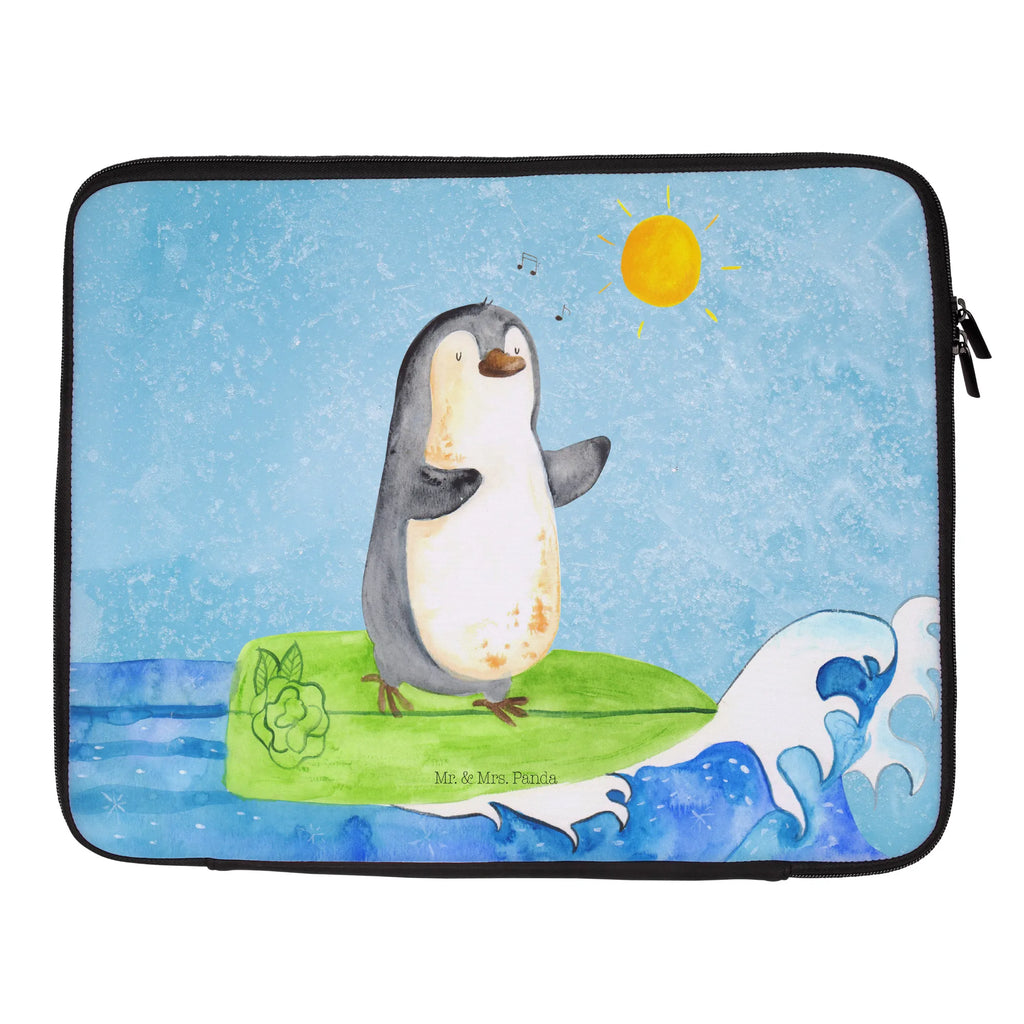 Notebook Tasche Pinguin Surfer Notebook Tasche, Laptop, Computertasche, Tasche, Notebook-Tasche, Notebook-Reisehülle, Notebook Schutz, Pinguin, Pinguine, surfen, Surfer, Hawaii, Urlaub, Wellen, Wellen reiten, Portugal