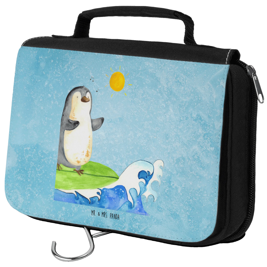 Kulturbeutel Pinguin Surfer Kulturbeutel, Zum Aufhängen, Waschtasche, Kosmetiktasche, Damen, Herren, Aufbewahrungstasche, Schminktasche, Kosmetikbeutel, Organizer, Kulturtasche, Schminkutensil, Pinguin, Pinguine, surfen, Surfer, Hawaii, Urlaub, Wellen, Wellen reiten, Portugal