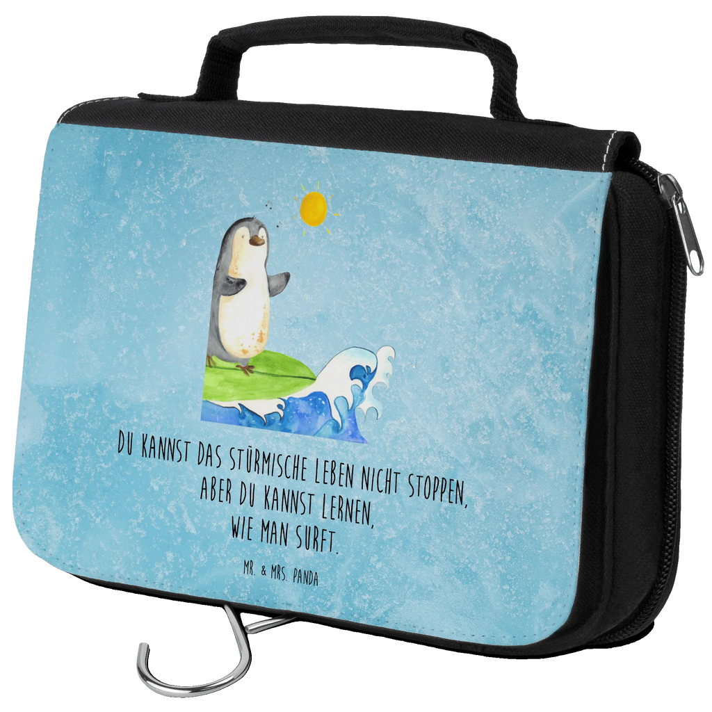 Kulturbeutel Pinguin Surfer Kulturbeutel, Zum Aufhängen, Waschtasche, Kosmetiktasche, Damen, Herren, Aufbewahrungstasche, Schminktasche, Kosmetikbeutel, Organizer, Kulturtasche, Schminkutensil, Pinguin, Pinguine, surfen, Surfer, Hawaii, Urlaub, Wellen, Wellen reiten, Portugal