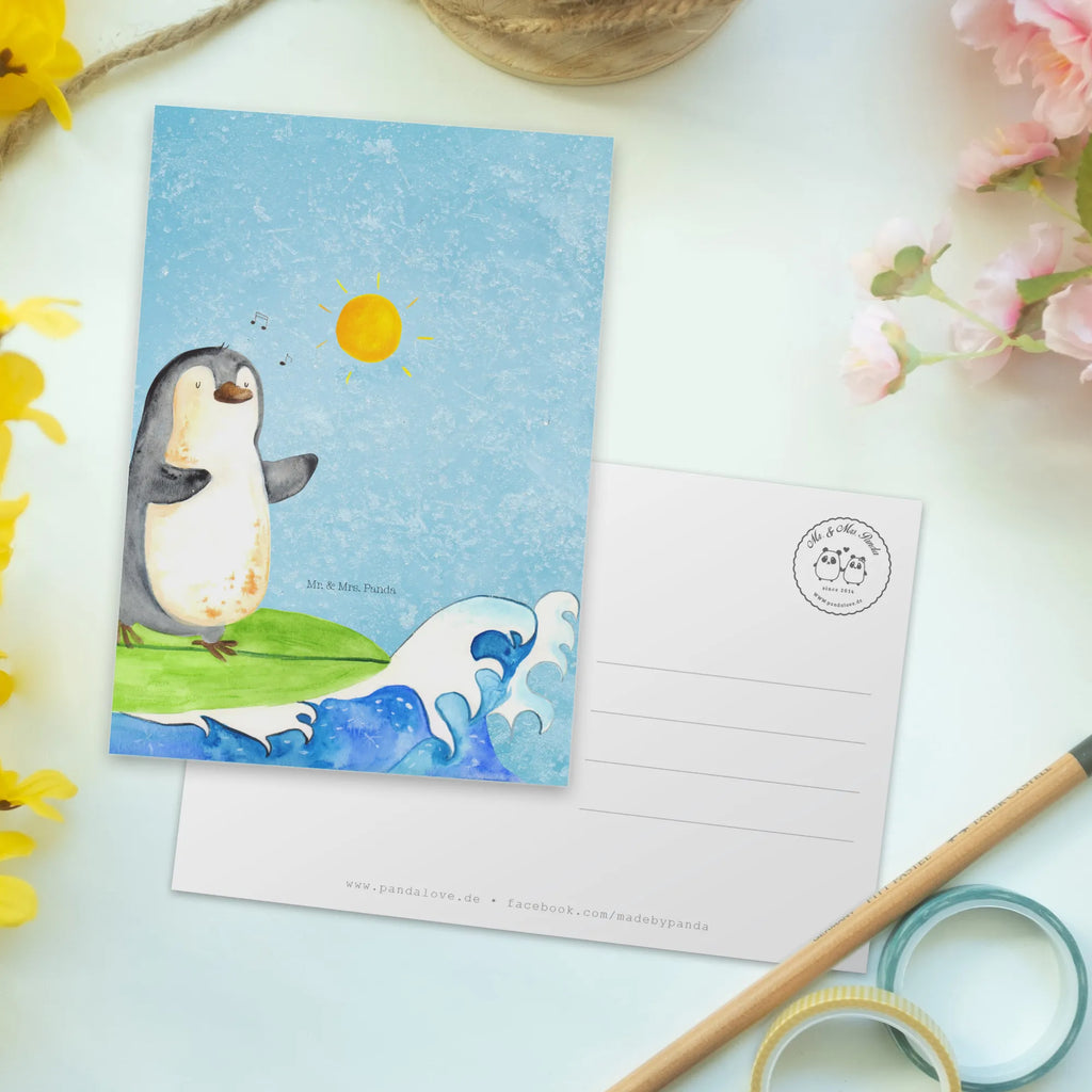 Postkarte Pinguin Surfer Postkarte, Karte, Geschenkkarte, Grußkarte, Einladung, Ansichtskarte, Geburtstagskarte, Einladungskarte, Dankeskarte, Ansichtskarten, Einladung Geburtstag, Einladungskarten Geburtstag, Pinguin, Pinguine, surfen, Surfer, Hawaii, Urlaub, Wellen, Wellen reiten, Portugal