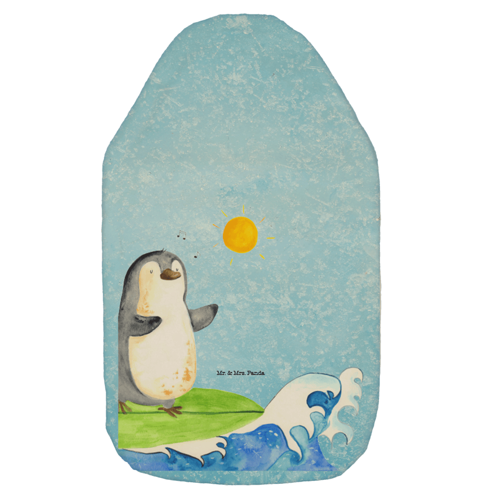 Wärmflasche Pinguin Surfer Wärmekissen, Kinderwärmflasche, Körnerkissen, Wärmflaschenbezug, Wärmflasche mit Bezug, Wärmflasche, Bettflasche, Kleine Wärmflasche, Pinguin, Pinguine, surfen, Surfer, Hawaii, Urlaub, Wellen, Wellen reiten, Portugal