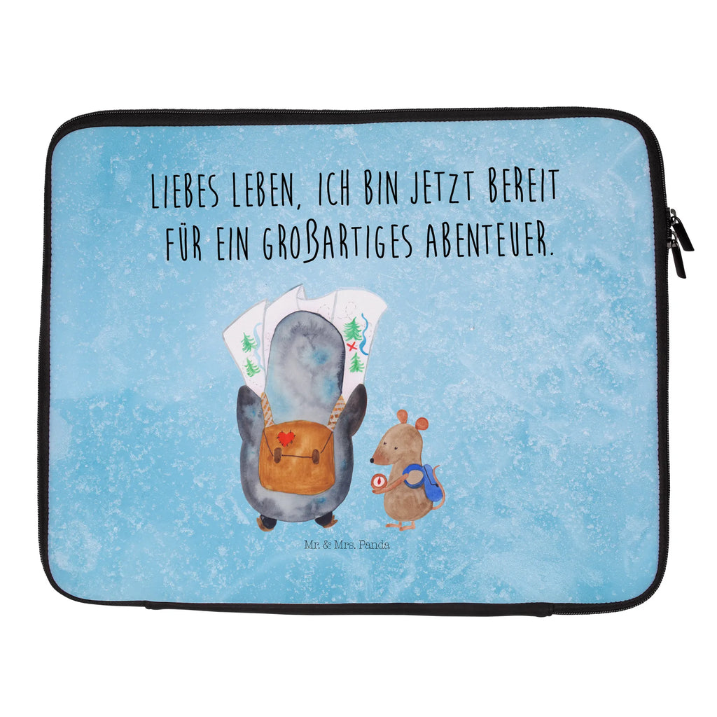 Notebook Tasche Pinguin & Maus Wanderer Notebook Tasche, Laptop, Computertasche, Tasche, Notebook-Tasche, Notebook-Reisehülle, Notebook Schutz, Pinguin, Pinguine, Abenteurer, Abenteuer, Roadtrip, Ausflug, Wanderlust, wandern