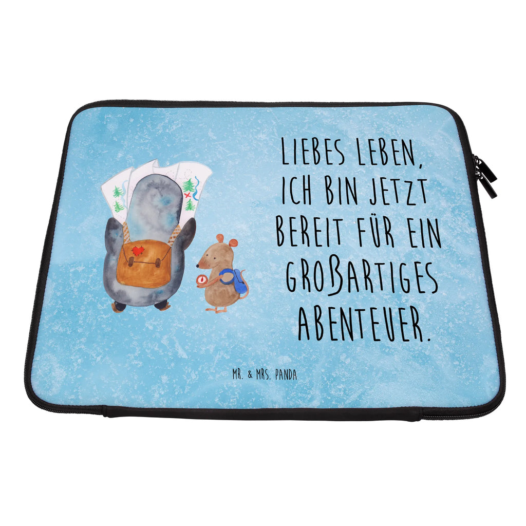 Notebook Tasche Pinguin & Maus Wanderer Notebook Tasche, Laptop, Computertasche, Tasche, Notebook-Tasche, Notebook-Reisehülle, Notebook Schutz, Pinguin, Pinguine, Abenteurer, Abenteuer, Roadtrip, Ausflug, Wanderlust, wandern