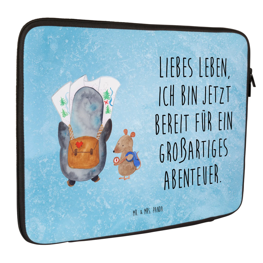 Notebook Tasche Pinguin & Maus Wanderer Notebook Tasche, Laptop, Computertasche, Tasche, Notebook-Tasche, Notebook-Reisehülle, Notebook Schutz, Pinguin, Pinguine, Abenteurer, Abenteuer, Roadtrip, Ausflug, Wanderlust, wandern