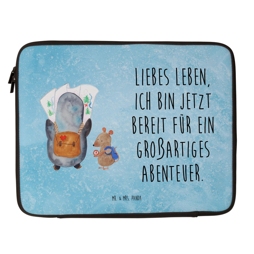 Notebook Tasche Pinguin & Maus Wanderer Notebook Tasche, Laptop, Computertasche, Tasche, Notebook-Tasche, Notebook-Reisehülle, Notebook Schutz, Pinguin, Pinguine, Abenteurer, Abenteuer, Roadtrip, Ausflug, Wanderlust, wandern