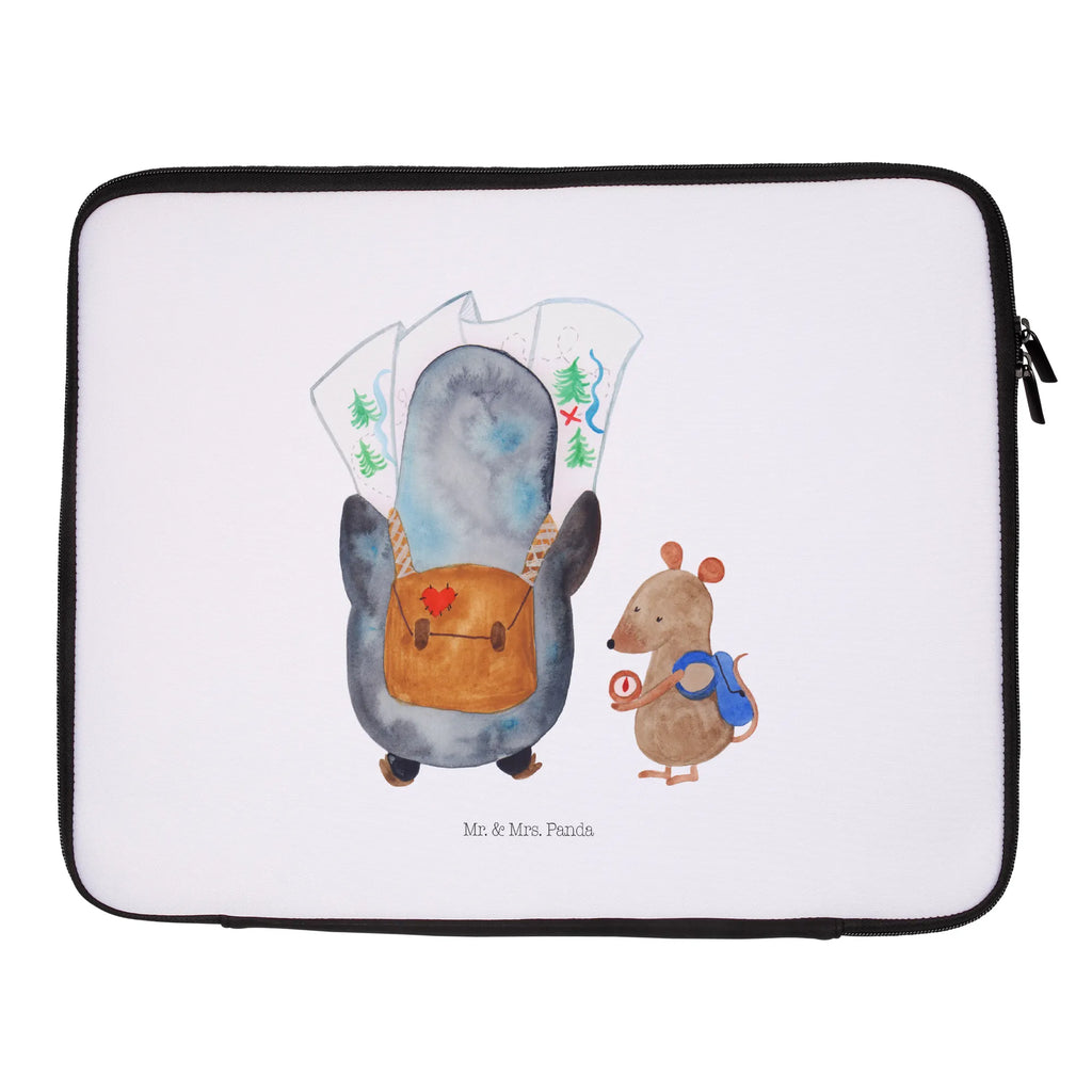 Notebook Tasche Pinguin & Maus Wanderer Notebook Tasche, Laptop, Computertasche, Tasche, Notebook-Tasche, Notebook-Reisehülle, Notebook Schutz, Pinguin, Pinguine, Abenteurer, Abenteuer, Roadtrip, Ausflug, Wanderlust, wandern