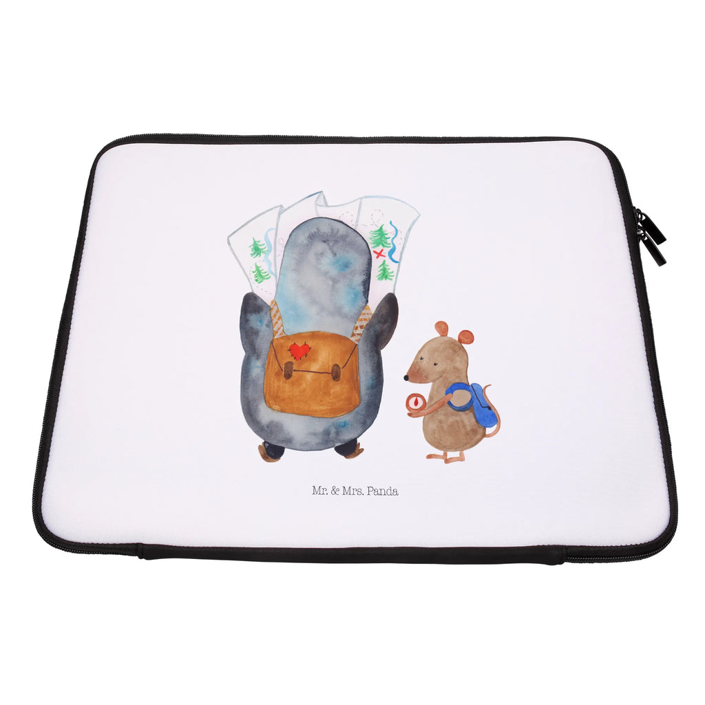 Notebook Tasche Pinguin & Maus Wanderer Notebook Tasche, Laptop, Computertasche, Tasche, Notebook-Tasche, Notebook-Reisehülle, Notebook Schutz, Pinguin, Pinguine, Abenteurer, Abenteuer, Roadtrip, Ausflug, Wanderlust, wandern