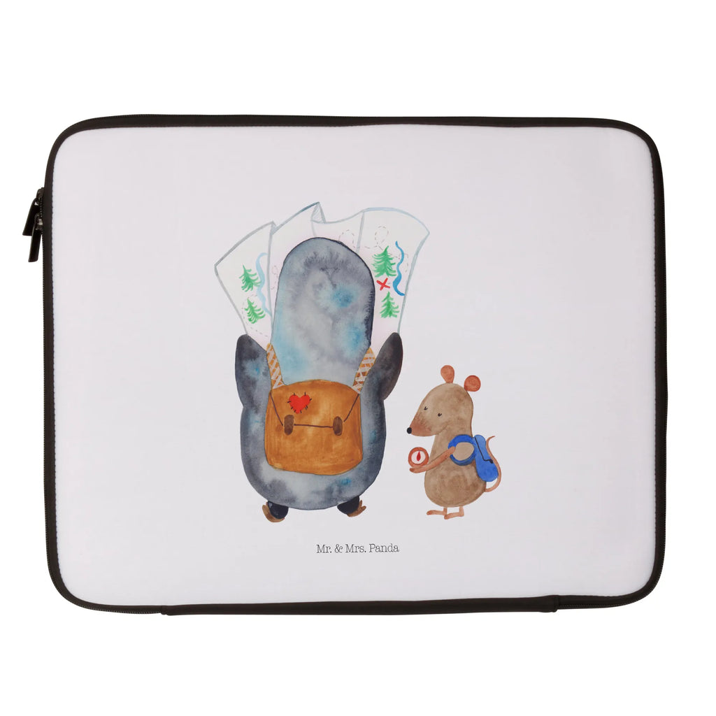 Notebook Tasche Pinguin & Maus Wanderer Notebook Tasche, Laptop, Computertasche, Tasche, Notebook-Tasche, Notebook-Reisehülle, Notebook Schutz, Pinguin, Pinguine, Abenteurer, Abenteuer, Roadtrip, Ausflug, Wanderlust, wandern