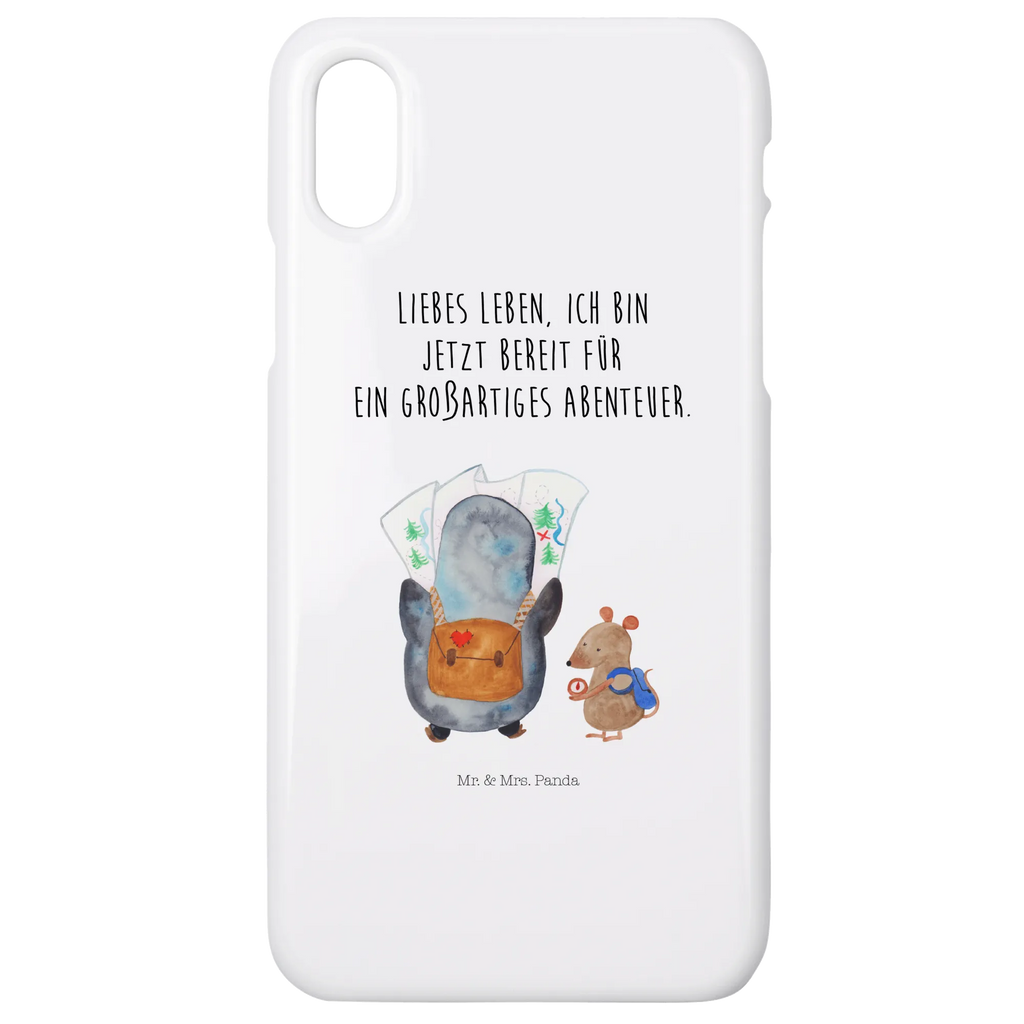 Handyhülle Pinguin & Maus Wanderer Handyhülle, Handycover, Cover, Handy, Hülle, Iphone 10, Iphone X, Pinguin, Pinguine, Abenteurer, Abenteuer, Roadtrip, Ausflug, Wanderlust, wandern