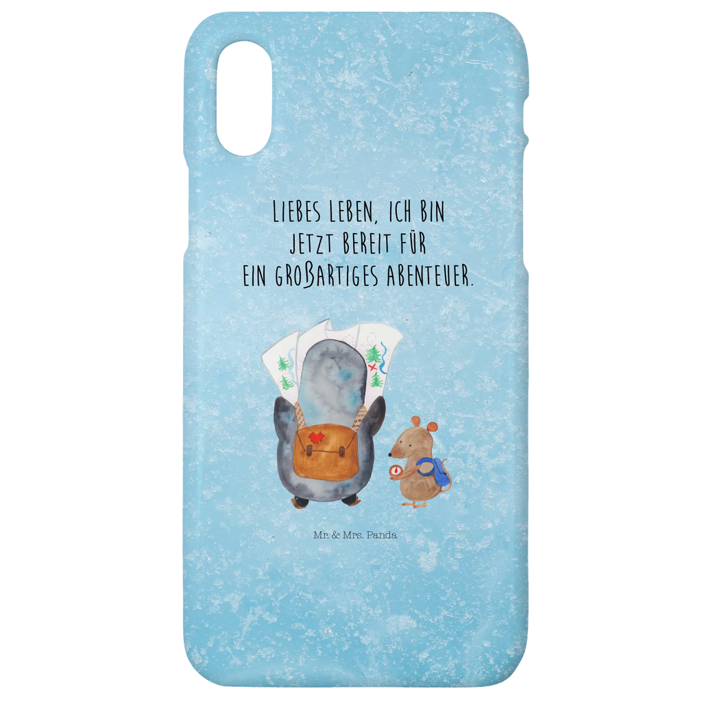 Handyhülle Pinguin & Maus Wanderer Handyhülle, Handycover, Cover, Handy, Hülle, Iphone 10, Iphone X, Pinguin, Pinguine, Abenteurer, Abenteuer, Roadtrip, Ausflug, Wanderlust, wandern