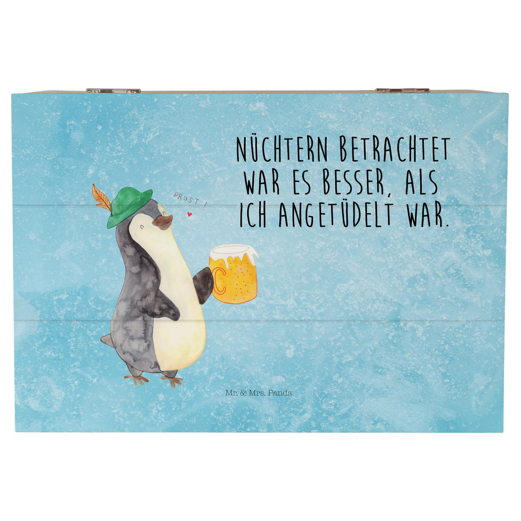 Holzkiste Pinguin Bier Holzkiste, Kiste, Schatzkiste, Truhe, Schatulle, XXL, Erinnerungsbox, Erinnerungskiste, Dekokiste, Aufbewahrungsbox, Geschenkbox, Geschenkdose, Pinguin, Pinguine, Bier, Oktoberfest