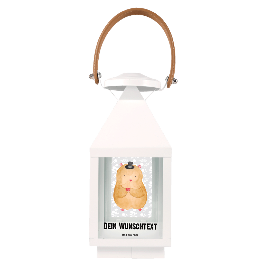 Personalisierte Deko Laterne Hamster mit Hut Gartenlampe, Gartenleuchte, Gartendekoration, Gartenlicht, Laterne kleine Laternen, XXL Laternen, Laterne groß, Tiermotive, Gute Laune, lustige Sprüche, Tiere, Hamster, Hut, Magier, Zylinder, Zwerghamster, Zauberer