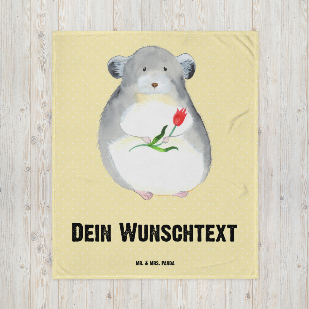 Personalisierte Decke Chinchilla mit Blume Personalisierte Decke, Decke mit Namen, Kuscheldecke mit Namen, Decke bedrucken, Kuscheldecke bedrucken, Tiermotive, Gute Laune, lustige Sprüche, Tiere, Chinchilla, Chinchillas, Liebeskummer, Kummer, Depressionen, traurig sein, Chaos, Glücklichsein, Büro, Büroalltag