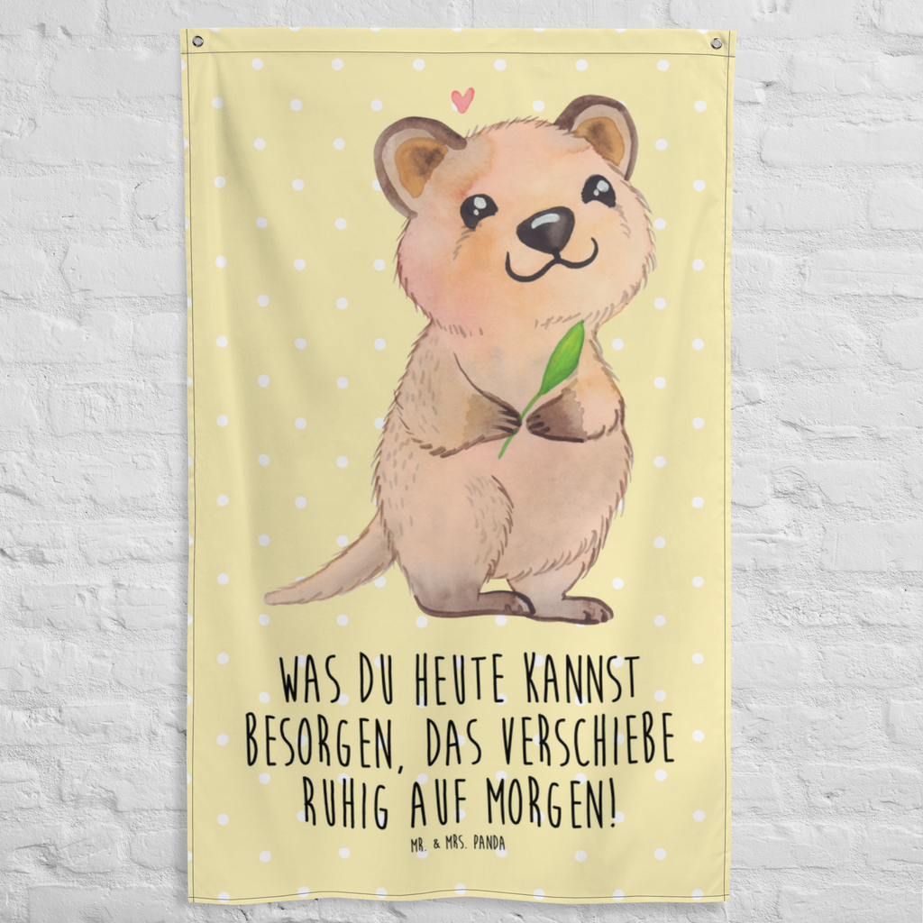 Wandteppich Quokka Happy Wandbehang, Dekoration, Boho, Wandteppich, Wandtuch, Wanddeko, Tapisserie, Tapestry, Wandbild, Textil-Kunst, Schmuck-Wandbehang, Wand Deko, Kinderzimmer, Kinderzimmer Wand, Kinderzimmer Deko, Kinderzimmer Wanddeko, Tiermotive, Gute Laune, lustige Sprüche, Tiere, Quokka, Verschieben, Aufschieberitis, Lustiger Spruch, Niedliches Tier, Dinge erledigen