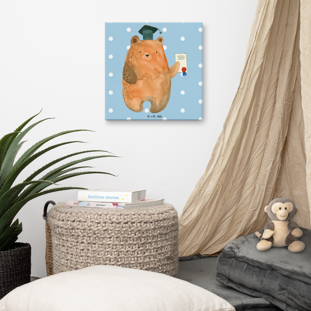 Leinwand Bild Bär Prüfung Leinwand, Bild, Kunstdruck, Wanddeko, Dekoration, Bär, Teddy, Teddybär, Abitur, Prüfungen, Prüfung bestanden, Abschluss, Zeugnis, Abschlusszeugnis