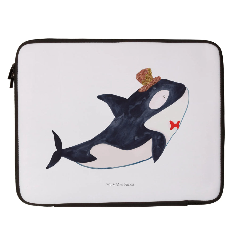 Notebook Tasche Orca Zylinder Notebook Tasche, Laptop, Computertasche, Tasche, Notebook-Tasche, Notebook-Reisehülle, Notebook Schutz, Meerestiere, Meer, Urlaub, Narwal, Glitter, Konfetti, Glitzer, Geburtstag, Feier, Fete, Fest, Glückwunsch, Orca