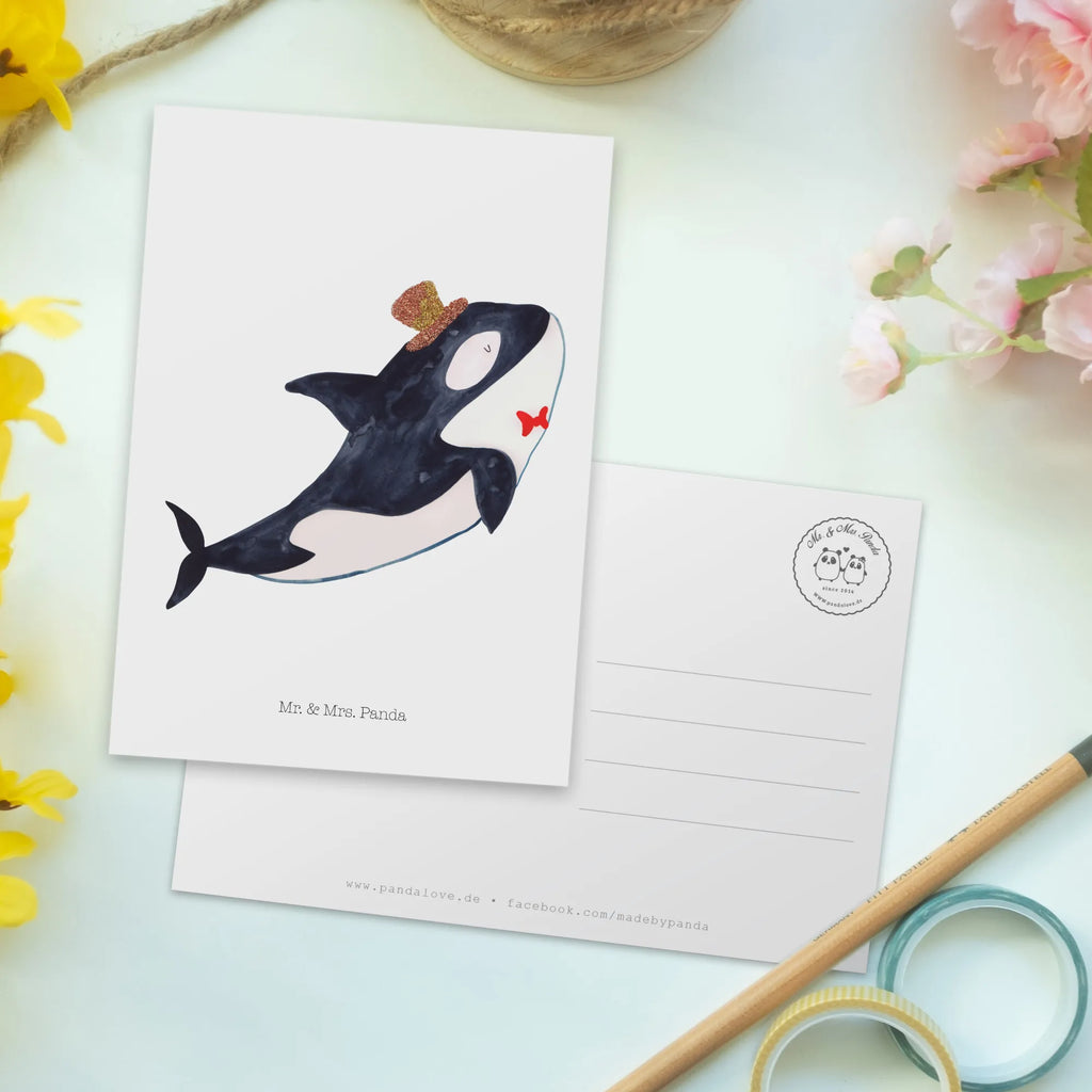 Postkarte Orca Zylinder Postkarte, Karte, Geschenkkarte, Grußkarte, Einladung, Ansichtskarte, Geburtstagskarte, Einladungskarte, Dankeskarte, Ansichtskarten, Einladung Geburtstag, Einladungskarten Geburtstag, Meerestiere, Meer, Urlaub, Narwal, Glitter, Konfetti, Glitzer, Geburtstag, Feier, Fete, Fest, Glückwunsch, Orca