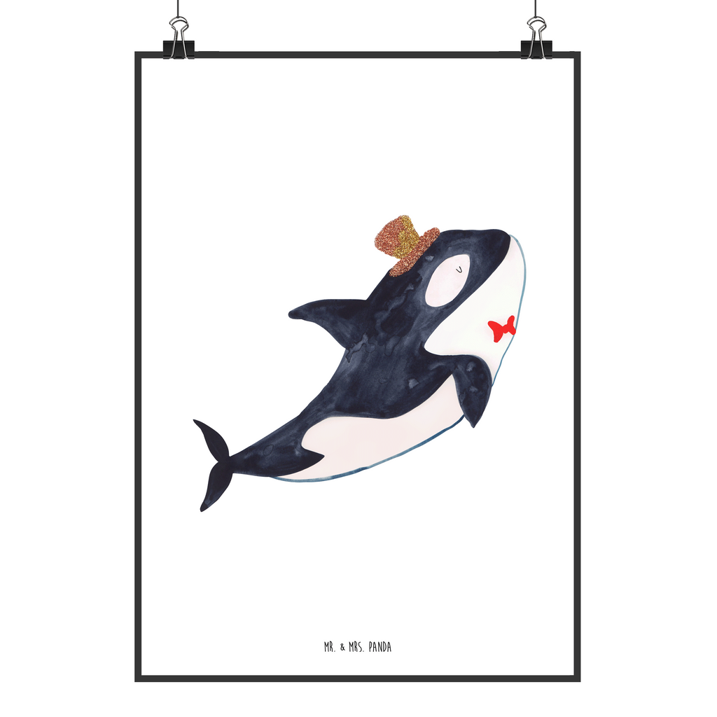 Poster Orca Zylinder Poster, Wandposter, Bild, Wanddeko, Küchenposter, Kinderposter, Wanddeko Bild, Raumdekoration, Wanddekoration, Handgemaltes Poster, Mr. & Mrs. Panda Poster, Designposter, Kunstdruck, Posterdruck, Meerestiere, Meer, Urlaub, Narwal, Glitter, Konfetti, Glitzer, Geburtstag, Feier, Fete, Fest, Glückwunsch, Orca