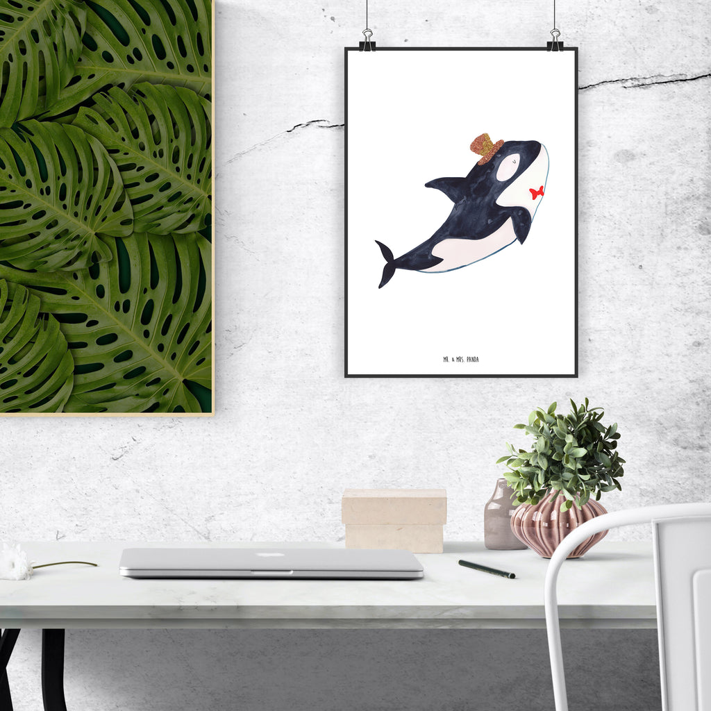 Poster Orca Zylinder Poster, Wandposter, Bild, Wanddeko, Küchenposter, Kinderposter, Wanddeko Bild, Raumdekoration, Wanddekoration, Handgemaltes Poster, Mr. & Mrs. Panda Poster, Designposter, Kunstdruck, Posterdruck, Meerestiere, Meer, Urlaub, Narwal, Glitter, Konfetti, Glitzer, Geburtstag, Feier, Fete, Fest, Glückwunsch, Orca