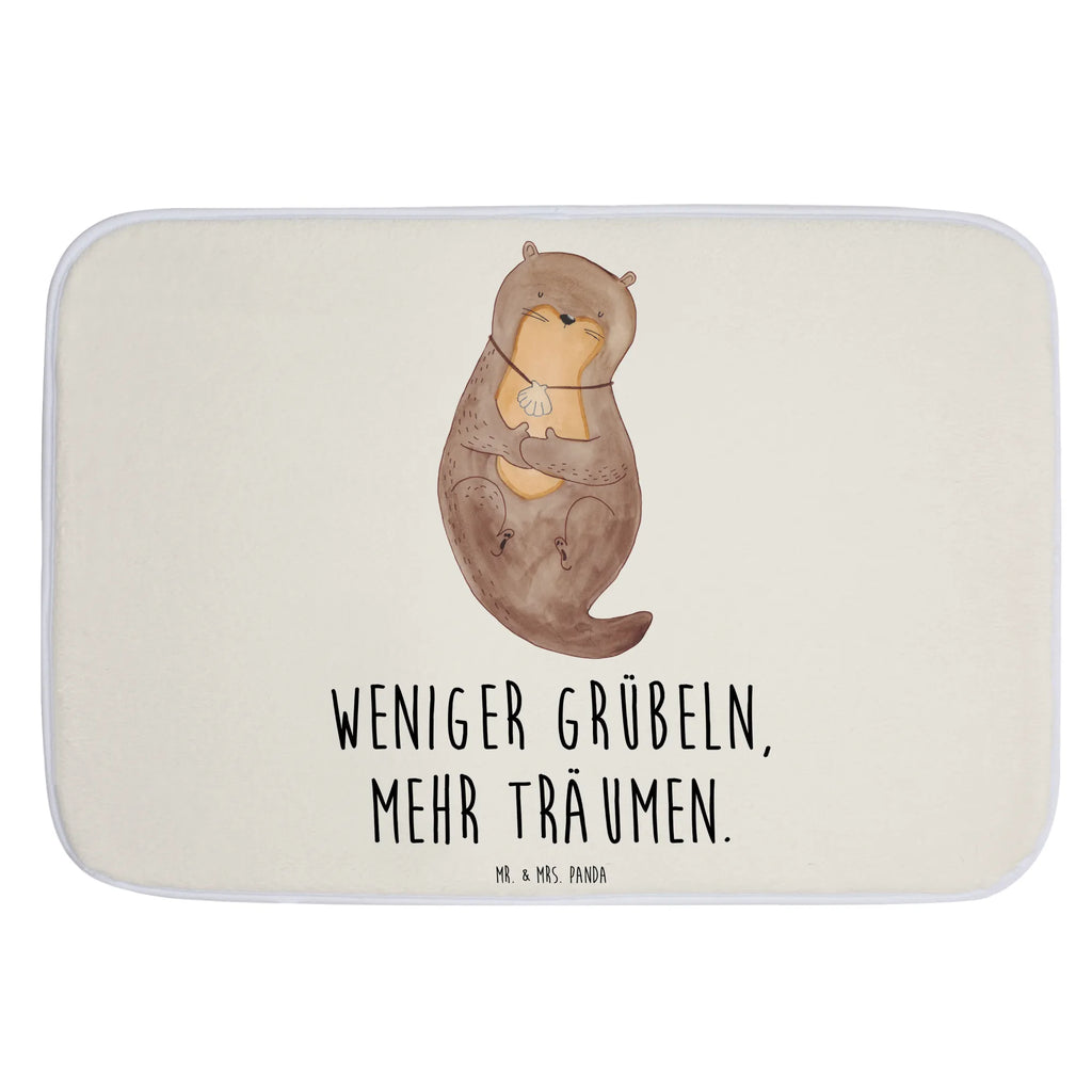 Badvorleger Otter mit Muschelmedaillon Badematte, Badteppich, Duschvorleger, Badezimmerteppich, Badezimmermatte, Badvorleger, Duschmatte, Duschteppich, Badteppiche, Badgarnitur, Badematten, Teppich Badezimmer, Badezimmermatten, Otter, Fischotter, Seeotter, Otterliebe, grübeln, träumen, Motivation, Tagträumen, Büro