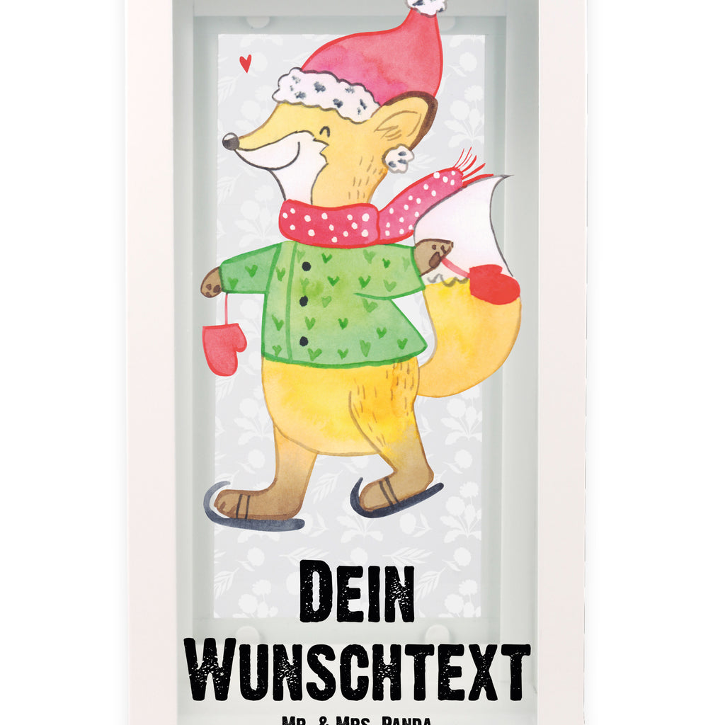 Personalisierte Deko Laterne Fuchs  Schlittschuhe Gartenlampe, Gartenleuchte, Gartendekoration, Gartenlicht, Laterne kleine Laternen, XXL Laternen, Laterne groß, Winter, Weihnachten, Weihnachtsdeko, Nikolaus, Advent, Heiligabend, Wintermotiv, Weihnachtsmann, Weihnachtstage, Weihnachtsbaum, Tannenbaum, Weihnachtszeit