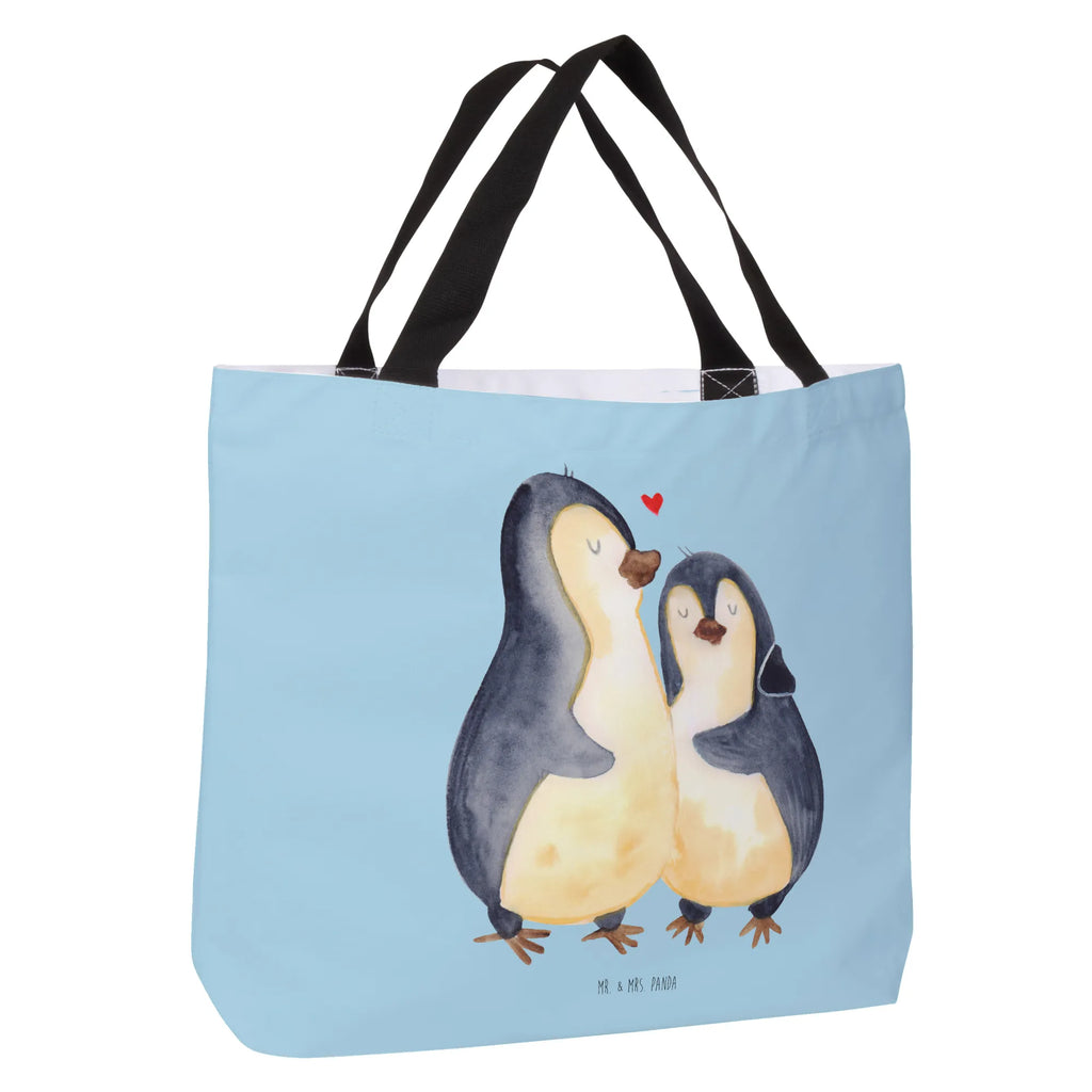 Shopper Pinguin umarmen Beutel, Einkaufstasche, Tasche, Strandtasche, Einkaufsbeutel, Shopper, Schultasche, Freizeittasche, Tragebeutel, Schulbeutel, Alltagstasche, Pinguin, Liebe, Liebespaar, Liebesbeweis, Liebesgeschenk, Verlobung, Jahrestag, Hochzeitstag, Hochzeit, Hochzeitsgeschenk