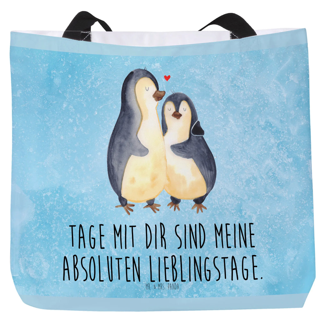 Shopper Pinguin umarmen Beutel, Einkaufstasche, Tasche, Strandtasche, Einkaufsbeutel, Shopper, Schultasche, Freizeittasche, Tragebeutel, Schulbeutel, Alltagstasche, Pinguin, Liebe, Liebespaar, Liebesbeweis, Liebesgeschenk, Verlobung, Jahrestag, Hochzeitstag, Hochzeit, Hochzeitsgeschenk