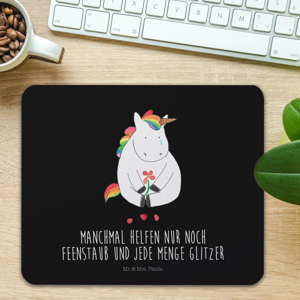 Mauspad Einhorn Traurig Mousepad, Computer zubehör, Büroausstattung, PC Zubehör, Arbeitszimmer, Mauspad, Einzigartiges Mauspad, Designer Mauspad, Mausunterlage, Mauspad Büro, Einhorn, Einhörner, Einhorn Deko, Pegasus, Unicorn, Glitzer, Trösten. Freundschaft, Freunde, Liebe, Trauer, Grußkarte, Blume