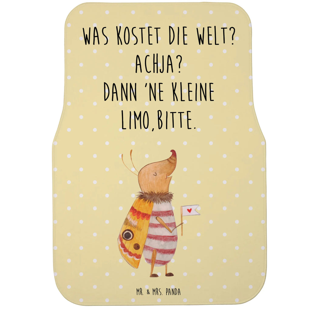 Fahrer Autofußmatte Nachtfalter mit Fähnchen Autofußmatten, Fußmatte Auto, Fahrer, Schmutzmatte Auto, Tiermotive, Gute Laune, lustige Sprüche, Tiere, Nachtfalter, Käfer, Spruch lustig, Spruch witzig, süß, niedlich, Küche Deko, Was kostet die Welt