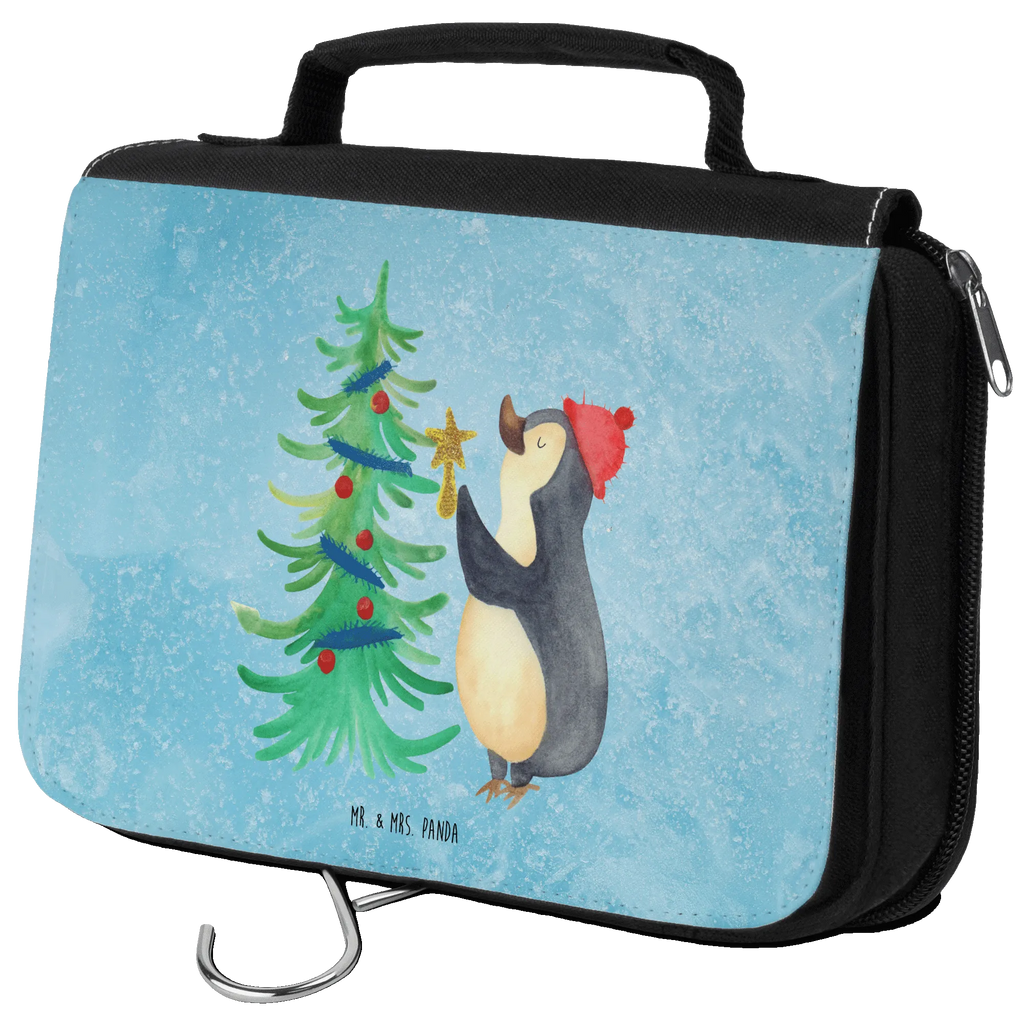 Kulturbeutel Pinguin Weihnachtsbaum Kulturbeutel, Zum Aufhängen, Waschtasche, Kosmetiktasche, Damen, Herren, Aufbewahrungstasche, Schminktasche, Kosmetikbeutel, Organizer, Kulturtasche, Schminkutensil, Winter, Weihnachten, Weihnachtsdeko, Nikolaus, Advent, Heiligabend, Wintermotiv, Pinguin