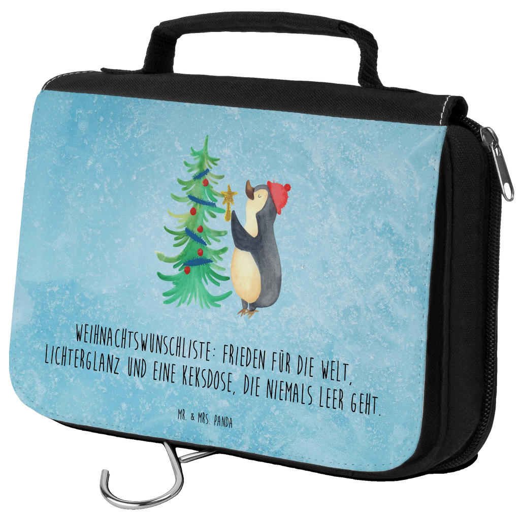 Kulturbeutel Pinguin Weihnachtsbaum Kulturbeutel, Zum Aufhängen, Waschtasche, Kosmetiktasche, Damen, Herren, Aufbewahrungstasche, Schminktasche, Kosmetikbeutel, Organizer, Kulturtasche, Schminkutensil, Winter, Weihnachten, Weihnachtsdeko, Nikolaus, Advent, Heiligabend, Wintermotiv, Pinguin