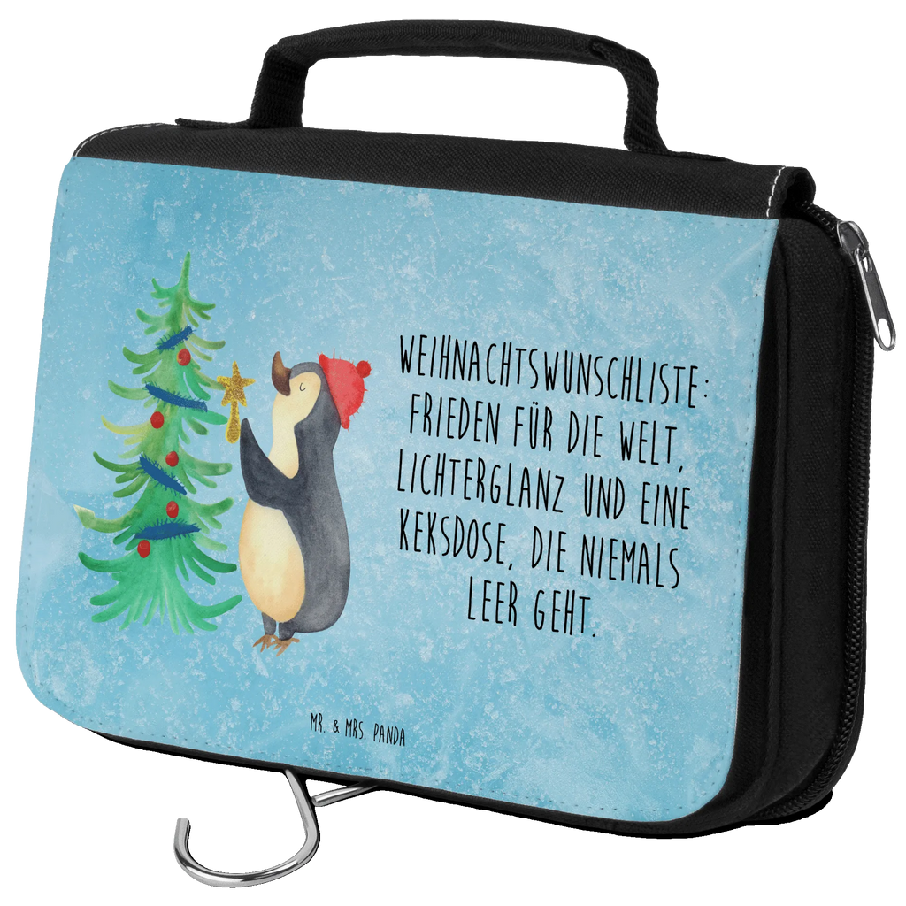 Kulturbeutel Pinguin Weihnachtsbaum Kulturbeutel, Zum Aufhängen, Waschtasche, Kosmetiktasche, Damen, Herren, Aufbewahrungstasche, Schminktasche, Kosmetikbeutel, Organizer, Kulturtasche, Schminkutensil, Winter, Weihnachten, Weihnachtsdeko, Nikolaus, Advent, Heiligabend, Wintermotiv, Pinguin