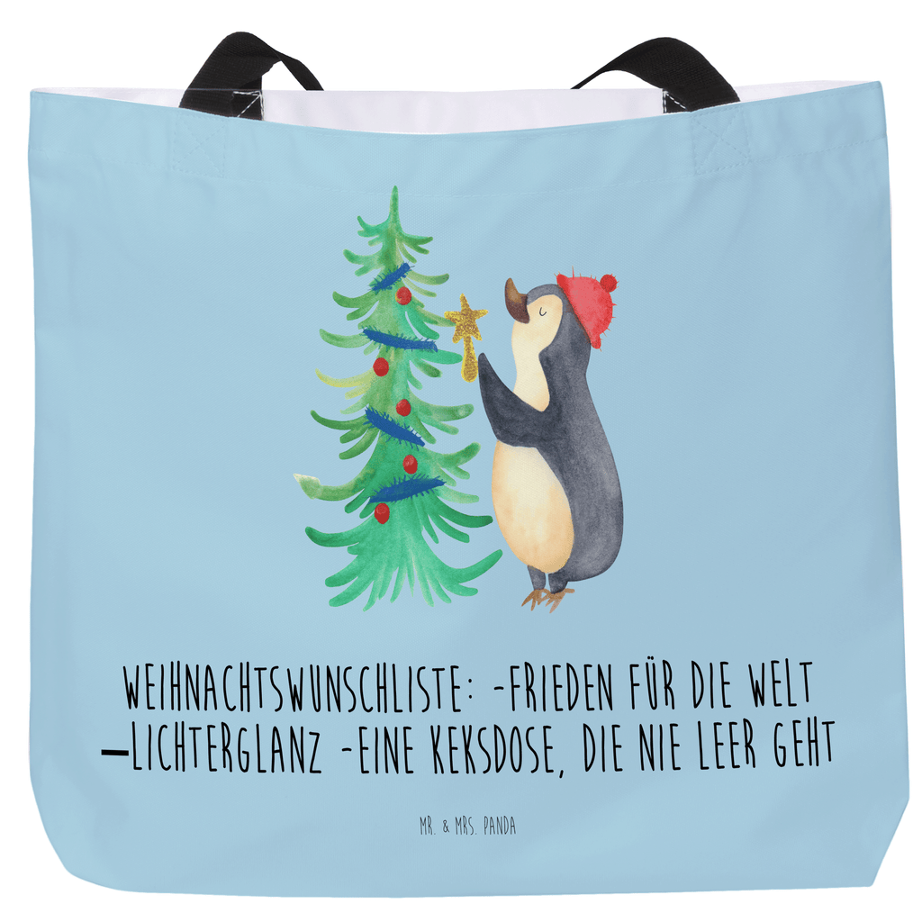 Shopper Pinguin Weihnachtsbaum Beutel, Einkaufstasche, Tasche, Strandtasche, Einkaufsbeutel, Shopper, Schultasche, Freizeittasche, Tragebeutel, Schulbeutel, Alltagstasche, Winter, Weihnachten, Weihnachtsdeko, Nikolaus, Advent, Heiligabend, Wintermotiv, Pinguin