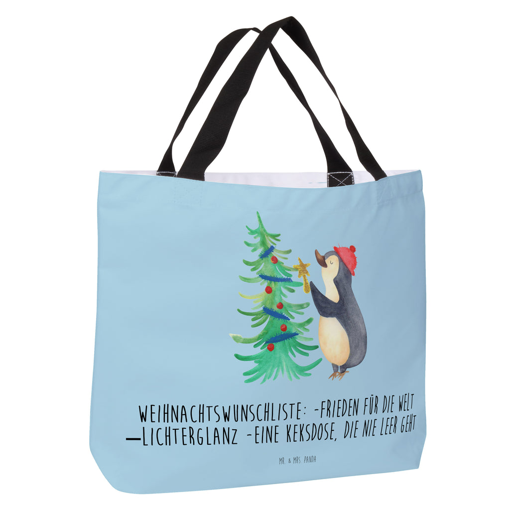 Shopper Pinguin Weihnachtsbaum Beutel, Einkaufstasche, Tasche, Strandtasche, Einkaufsbeutel, Shopper, Schultasche, Freizeittasche, Tragebeutel, Schulbeutel, Alltagstasche, Winter, Weihnachten, Weihnachtsdeko, Nikolaus, Advent, Heiligabend, Wintermotiv, Pinguin