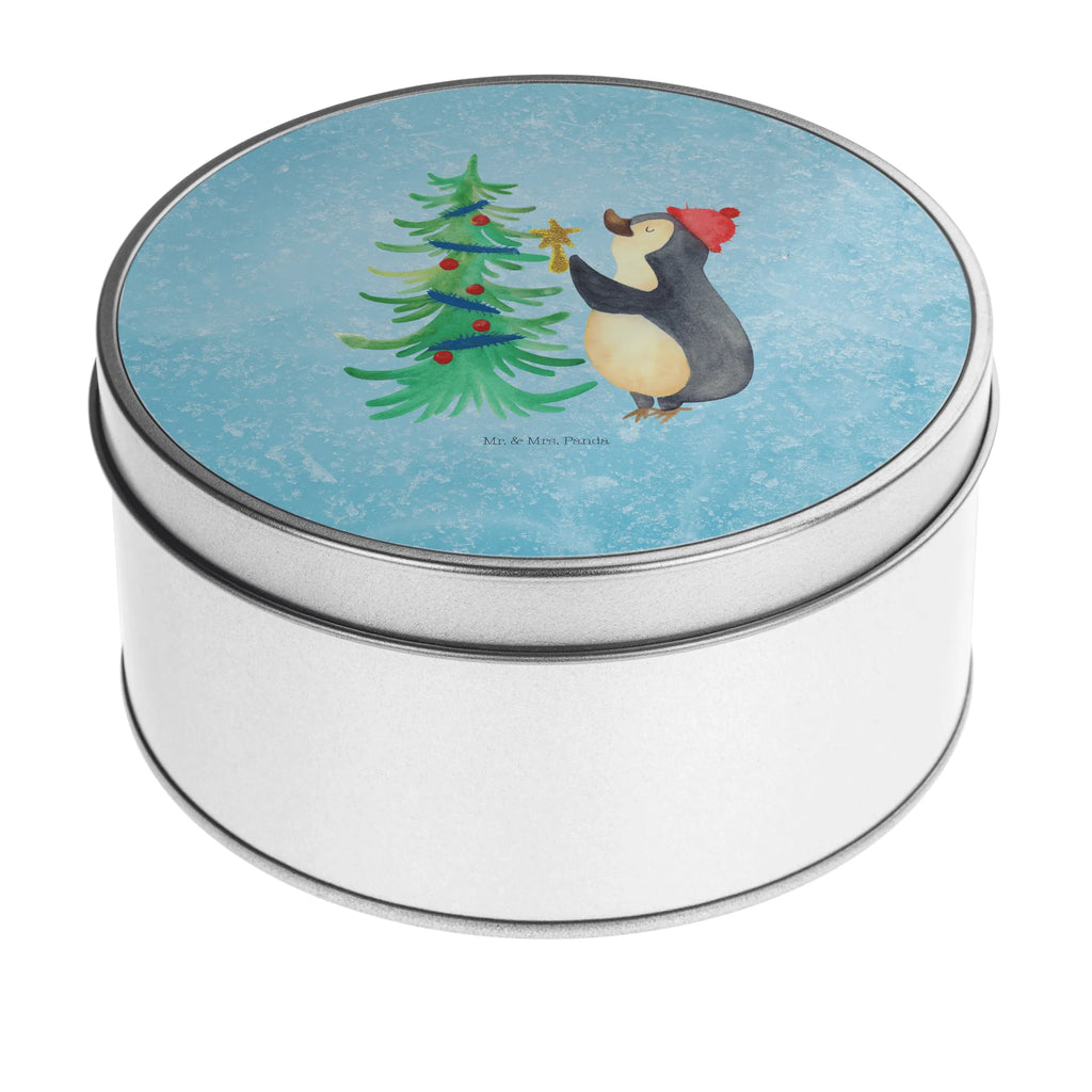 Blechdose rund Pinguin Weihnachtsbaum Metalldose, Keksdose, Dose, Vorratsdose, Geschenkbox, Lunchbox, Aufbewahrungsbox, Vorratsdosen, Metallkiste, Metallbox, Metallboxen, Aufbewahrungskiste, Geschenkkiste, Blechdosen mit Deckel, Metallkiste mit Deckel, Vorratsdosen mit Deckel, Metall Dose, Winter, Weihnachten, Weihnachtsdeko, Nikolaus, Advent, Heiligabend, Wintermotiv, Pinguin