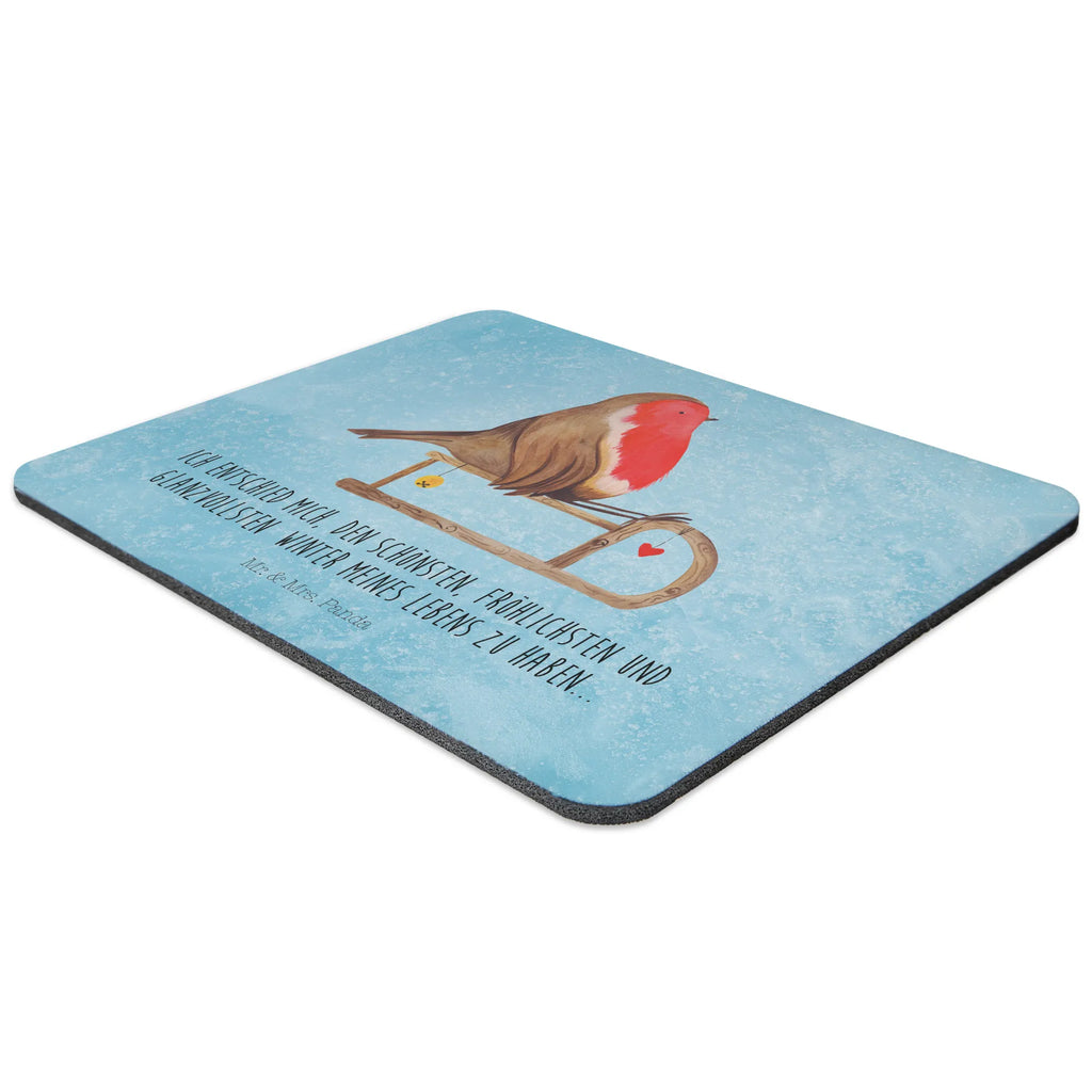 Mauspad Rotkehlchen Schlitten Mousepad, Computer zubehör, Büroausstattung, PC Zubehör, Arbeitszimmer, Mauspad, Einzigartiges Mauspad, Designer Mauspad, Mausunterlage, Mauspad Büro, Winter, Weihnachten, Weihnachtsdeko, Nikolaus, Advent, Heiligabend, Wintermotiv, Schlitten, Vogel