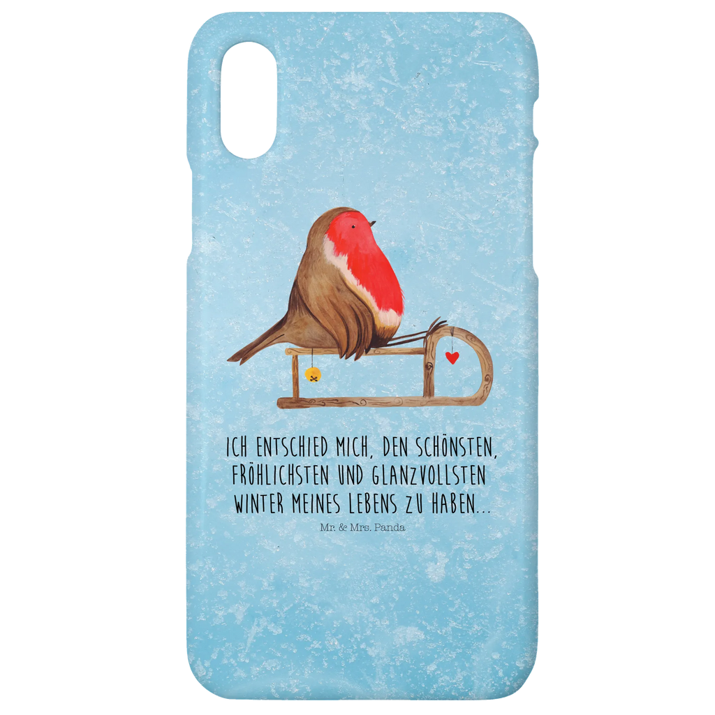 Handyhülle Rotkehlchen Schlitten Handyhülle, Handycover, Cover, Handy, Hülle, Iphone 10, Iphone X, Winter, Weihnachten, Weihnachtsdeko, Nikolaus, Advent, Heiligabend, Wintermotiv, Schlitten, Vogel