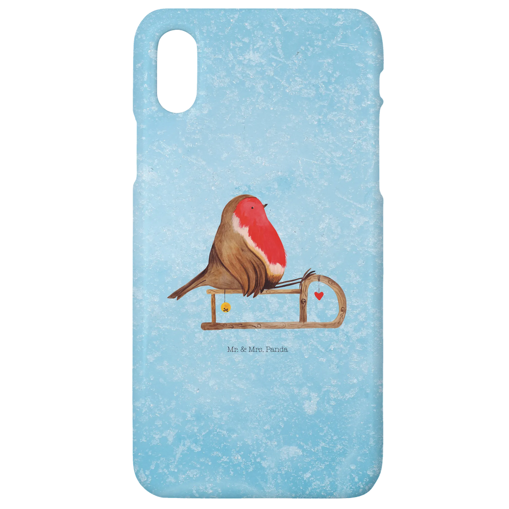 Handyhülle Rotkehlchen Schlitten Handyhülle, Handycover, Cover, Handy, Hülle, Iphone 10, Iphone X, Winter, Weihnachten, Weihnachtsdeko, Nikolaus, Advent, Heiligabend, Wintermotiv, Schlitten, Vogel