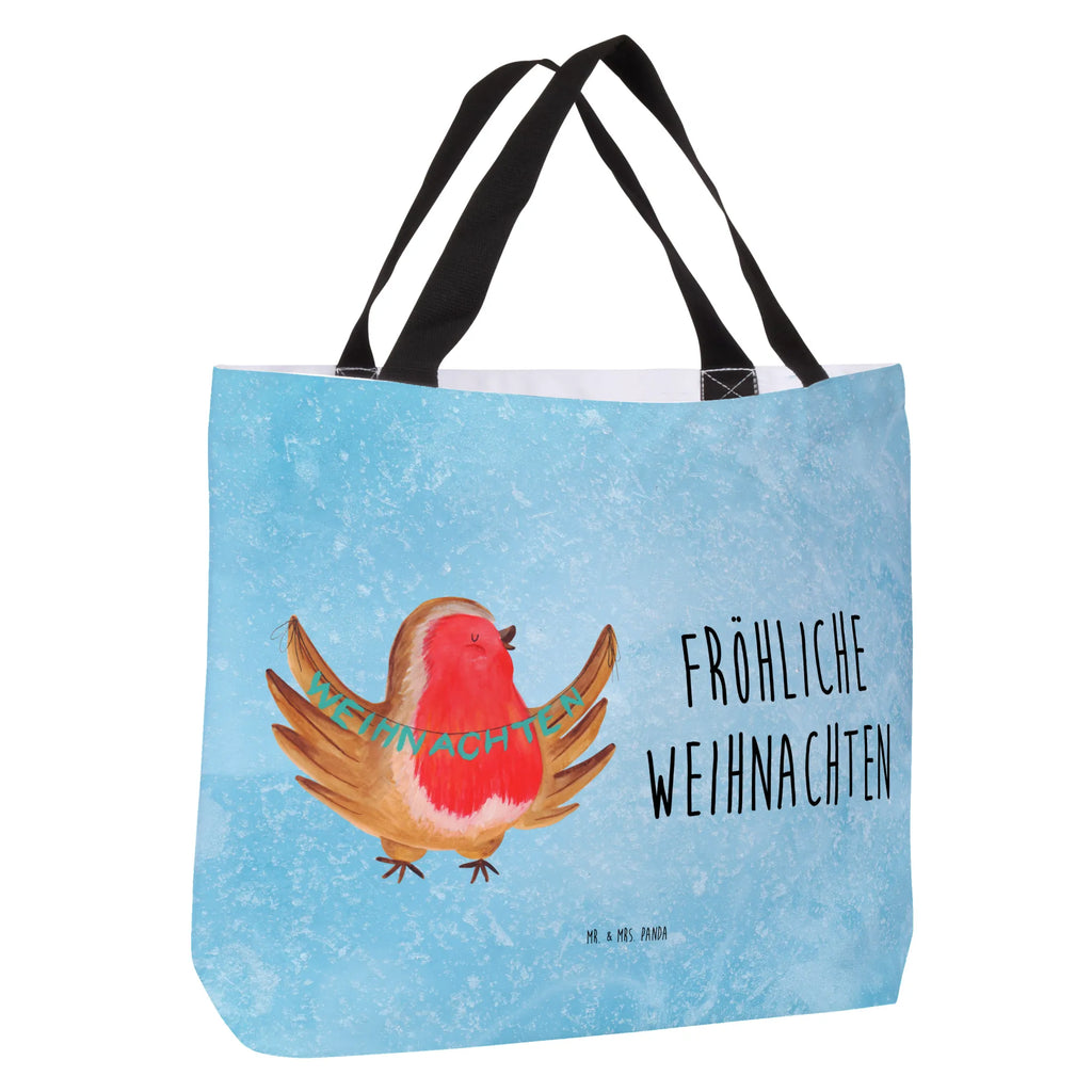 Shopper Rotkehlchen Weihnachten Beutel, Einkaufstasche, Tasche, Strandtasche, Einkaufsbeutel, Shopper, Schultasche, Freizeittasche, Tragebeutel, Schulbeutel, Alltagstasche, Winter, Weihnachten, Weihnachtsdeko, Nikolaus, Advent, Heiligabend, Wintermotiv, Frohe Weihnachten, Weihnachtsmotiv, Weihnachtsgruß, Vogel, xmas