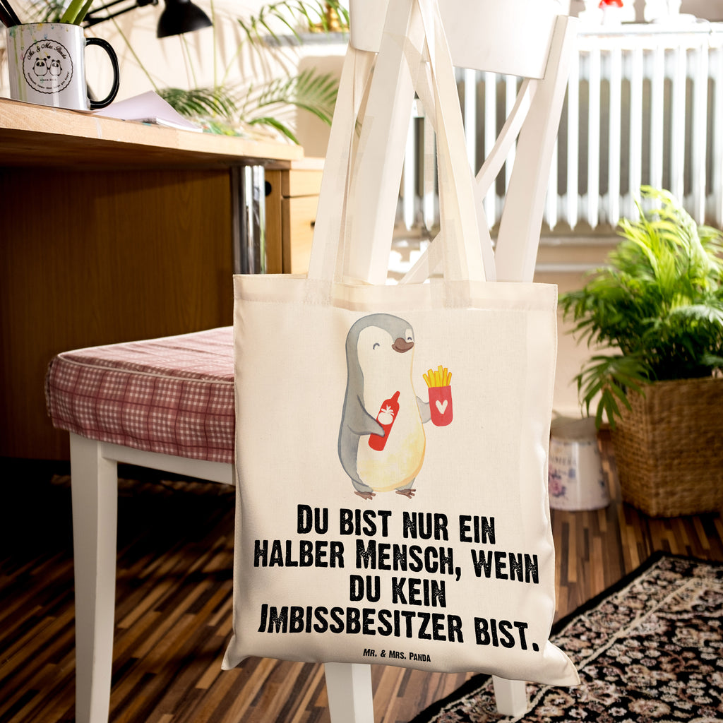 Tragetasche Imbissbesitzer mit Herz Beuteltasche, Beutel, Einkaufstasche, Jutebeutel, Stoffbeutel, Tasche, Shopper, Umhängetasche, Strandtasche, Schultertasche, Stofftasche, Tragetasche, Badetasche, Jutetasche, Einkaufstüte, Laptoptasche, Beruf, Ausbildung, Jubiläum, Abschied, Rente, Kollege, Kollegin, Geschenk, Schenken, Arbeitskollege, Mitarbeiter, Firma, Danke, Dankeschön, Imbissbesitzer, Imbissverkäufer, Pommesverkäufer, Pommesliebe