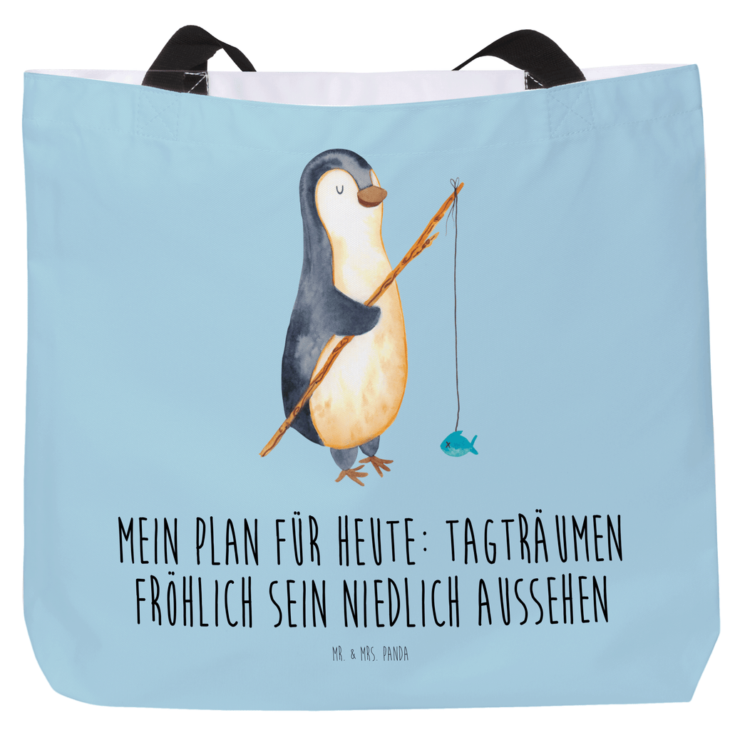 Shopper Pinguin Angler Beutel, Einkaufstasche, Tasche, Strandtasche, Einkaufsbeutel, Shopper, Schultasche, Freizeittasche, Tragebeutel, Schulbeutel, Alltagstasche, Pinguin, Pinguine, Angeln, Angler, Tagträume, Hobby, Plan, Planer, Tagesplan, Neustart, Motivation, Geschenk, Freundinnen, Geschenkidee, Urlaub, Wochenende