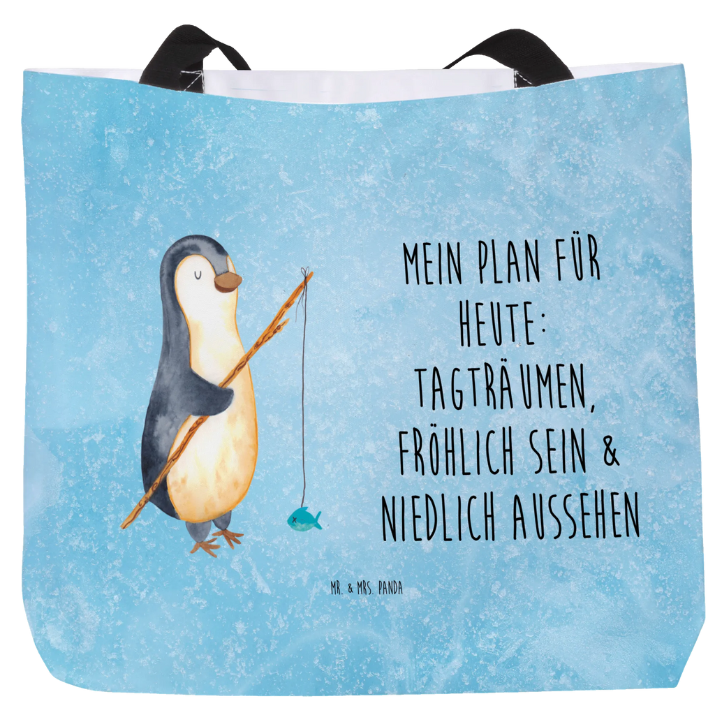 Shopper Pinguin Angler Beutel, Einkaufstasche, Tasche, Strandtasche, Einkaufsbeutel, Shopper, Schultasche, Freizeittasche, Tragebeutel, Schulbeutel, Alltagstasche, Pinguin, Pinguine, Angeln, Angler, Tagträume, Hobby, Plan, Planer, Tagesplan, Neustart, Motivation, Geschenk, Freundinnen, Geschenkidee, Urlaub, Wochenende