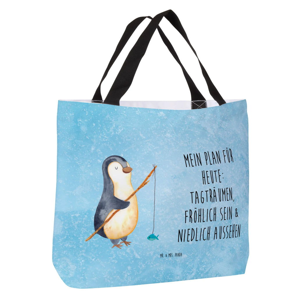 Shopper Pinguin Angler Beutel, Einkaufstasche, Tasche, Strandtasche, Einkaufsbeutel, Shopper, Schultasche, Freizeittasche, Tragebeutel, Schulbeutel, Alltagstasche, Pinguin, Pinguine, Angeln, Angler, Tagträume, Hobby, Plan, Planer, Tagesplan, Neustart, Motivation, Geschenk, Freundinnen, Geschenkidee, Urlaub, Wochenende