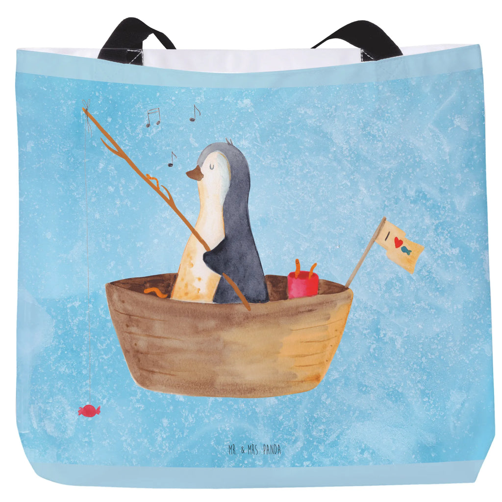 Shopper Pinguin Angelboot Beutel, Einkaufstasche, Tasche, Strandtasche, Einkaufsbeutel, Shopper, Schultasche, Freizeittasche, Tragebeutel, Schulbeutel, Alltagstasche, Pinguin, Pinguine, Angeln, Boot, Angelboot, Lebenslust, Leben, genießen, Motivation, Neustart, Neuanfang, Trennung, Scheidung, Geschenkidee Liebeskummer