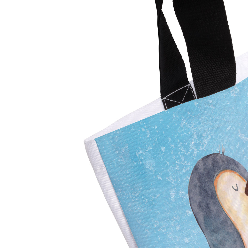 Shopper Pinguin Buch Beutel, Einkaufstasche, Tasche, Strandtasche, Einkaufsbeutel, Shopper, Schultasche, Freizeittasche, Tragebeutel, Schulbeutel, Alltagstasche, Pinguin, Pinguine, Buch, Lesen, Bücherwurm, Nichtstun, Faulenzen, Ferien, Urlaub, Freizeit