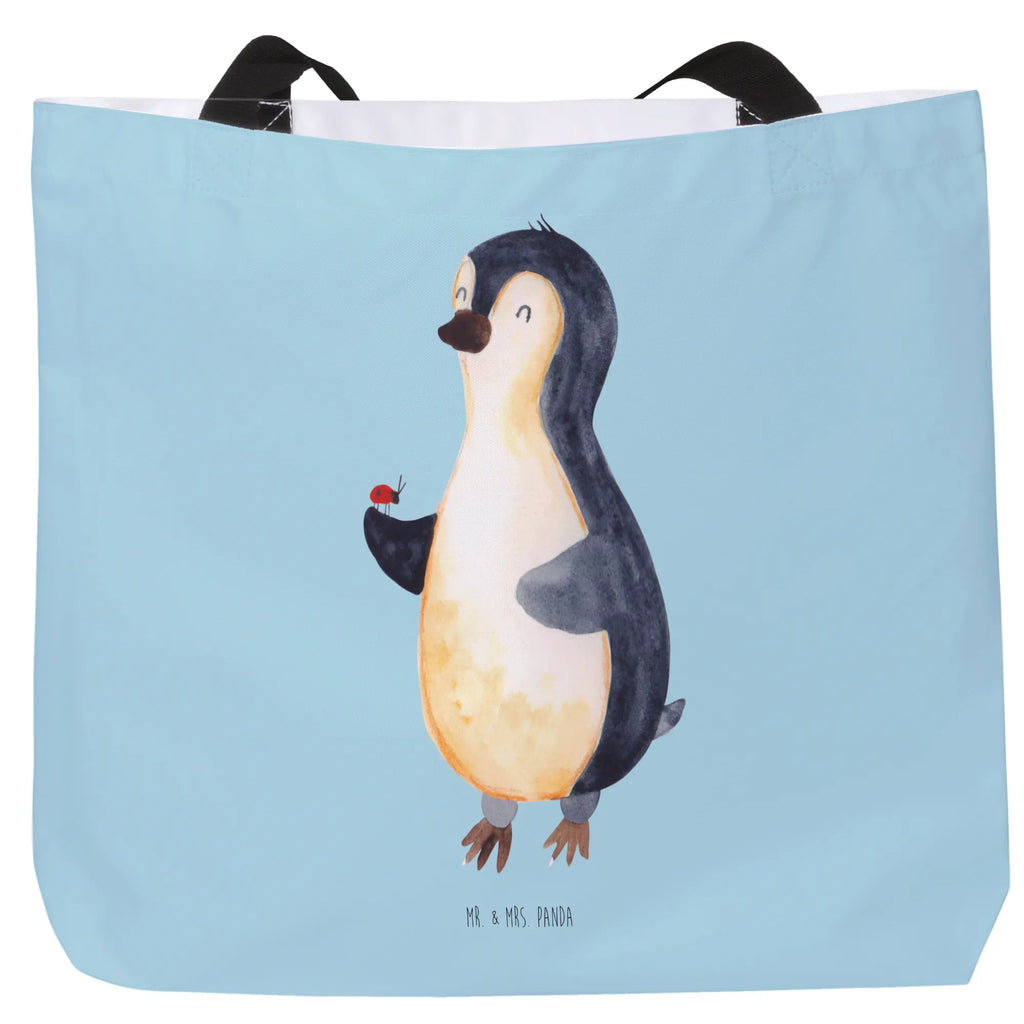 Shopper Pinguin Marienkäfer Beutel, Einkaufstasche, Tasche, Strandtasche, Einkaufsbeutel, Shopper, Schultasche, Freizeittasche, Tragebeutel, Schulbeutel, Alltagstasche, Pinguin, Pinguine, Marienkäfer, Liebe, Wunder, Glück, Freude, Lebensfreude